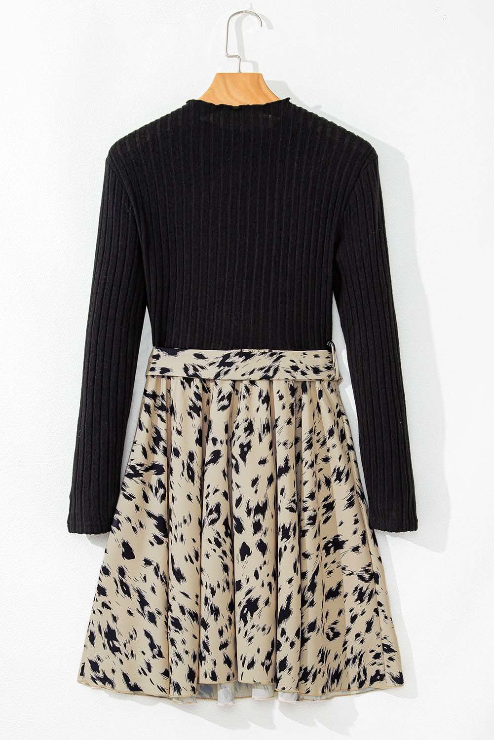 Chic black belted A-line dress - Love Salve 