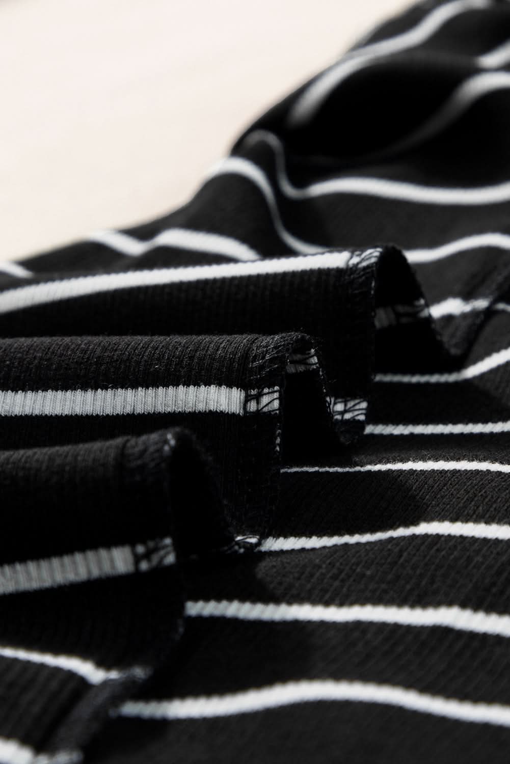 Black Stripe Ribbed Knit Tank Mini Dress - Love Salve 