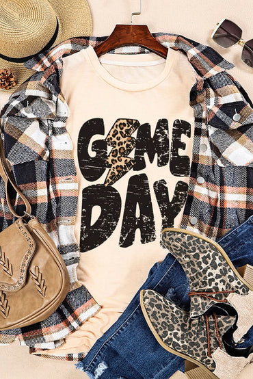 Khaki leopard print rugby tee - Love Salve 