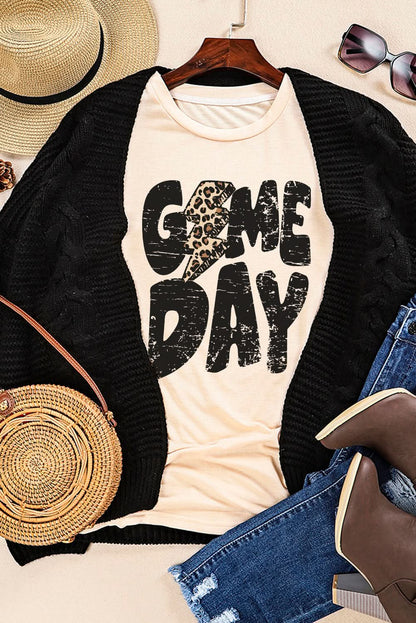 Khaki leopard print rugby tee - Love Salve 