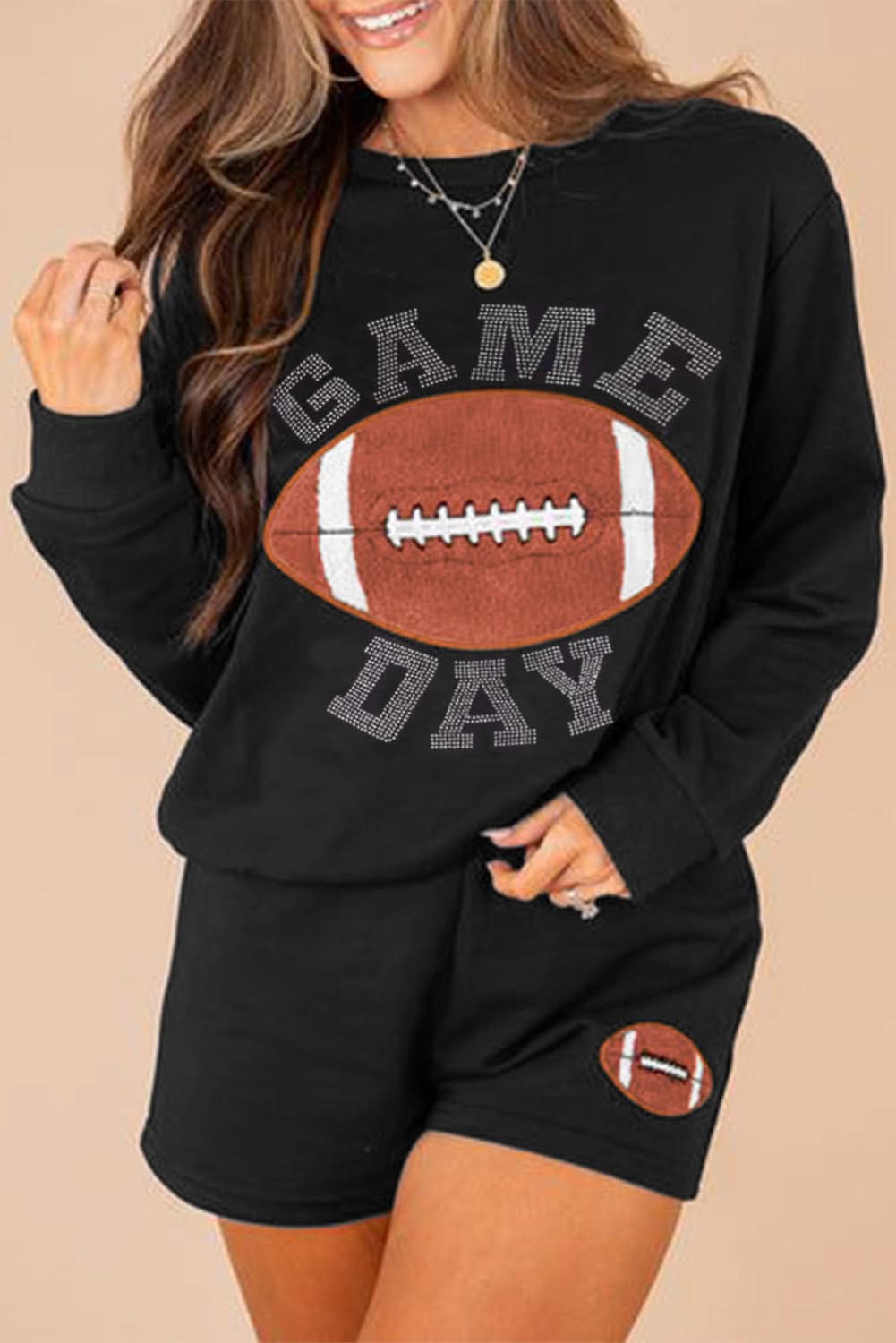 Casual black rugby pullover set - Love Salve 