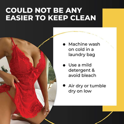Love Salve Lingerie Lace Nightgown Dress – Babydoll Sleeveless See Through Sleepwear - Love Salve 