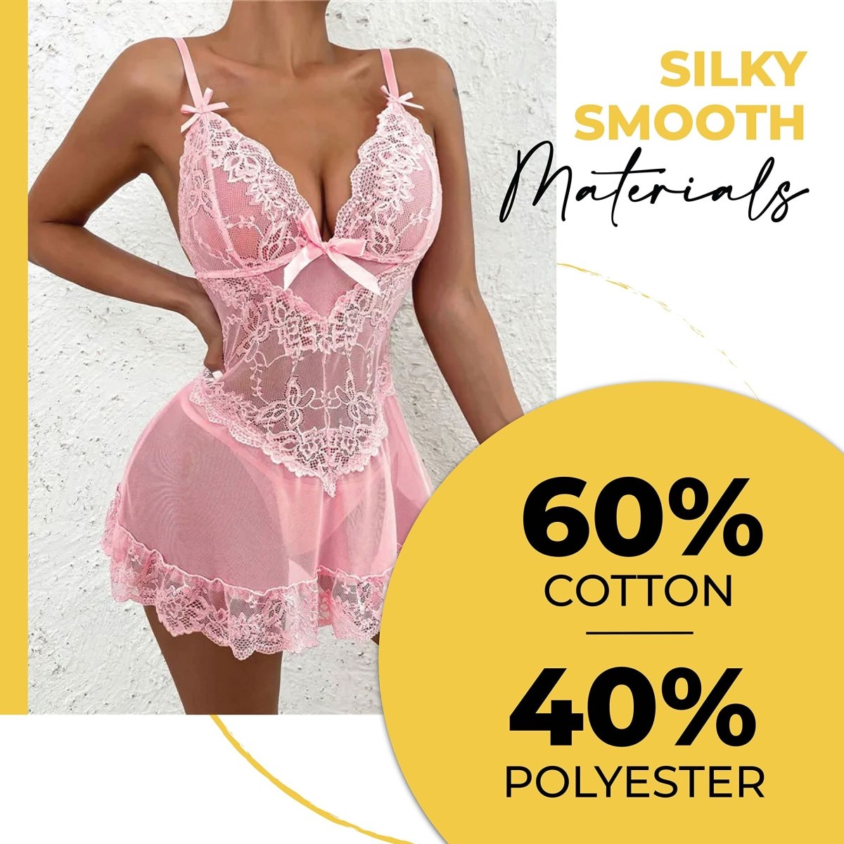 Love Salve Lingerie Lace Nightgown Dress – Babydoll Sleeveless See Through Sleepwear - Love Salve 