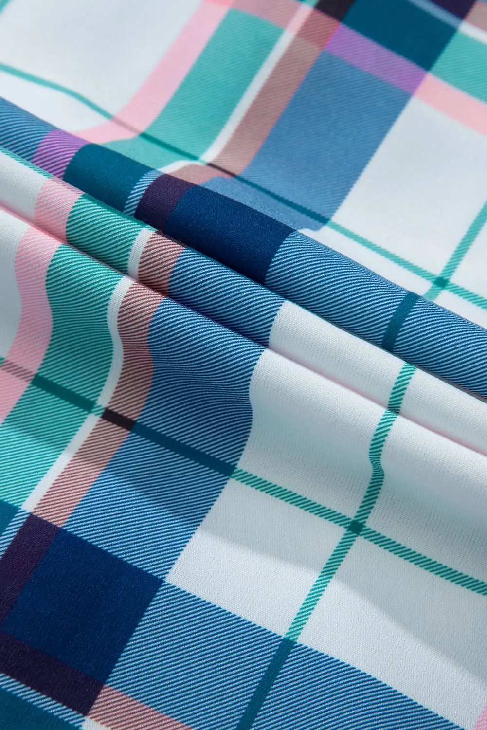 Chic blue plaid loungewear set - Love Salve 