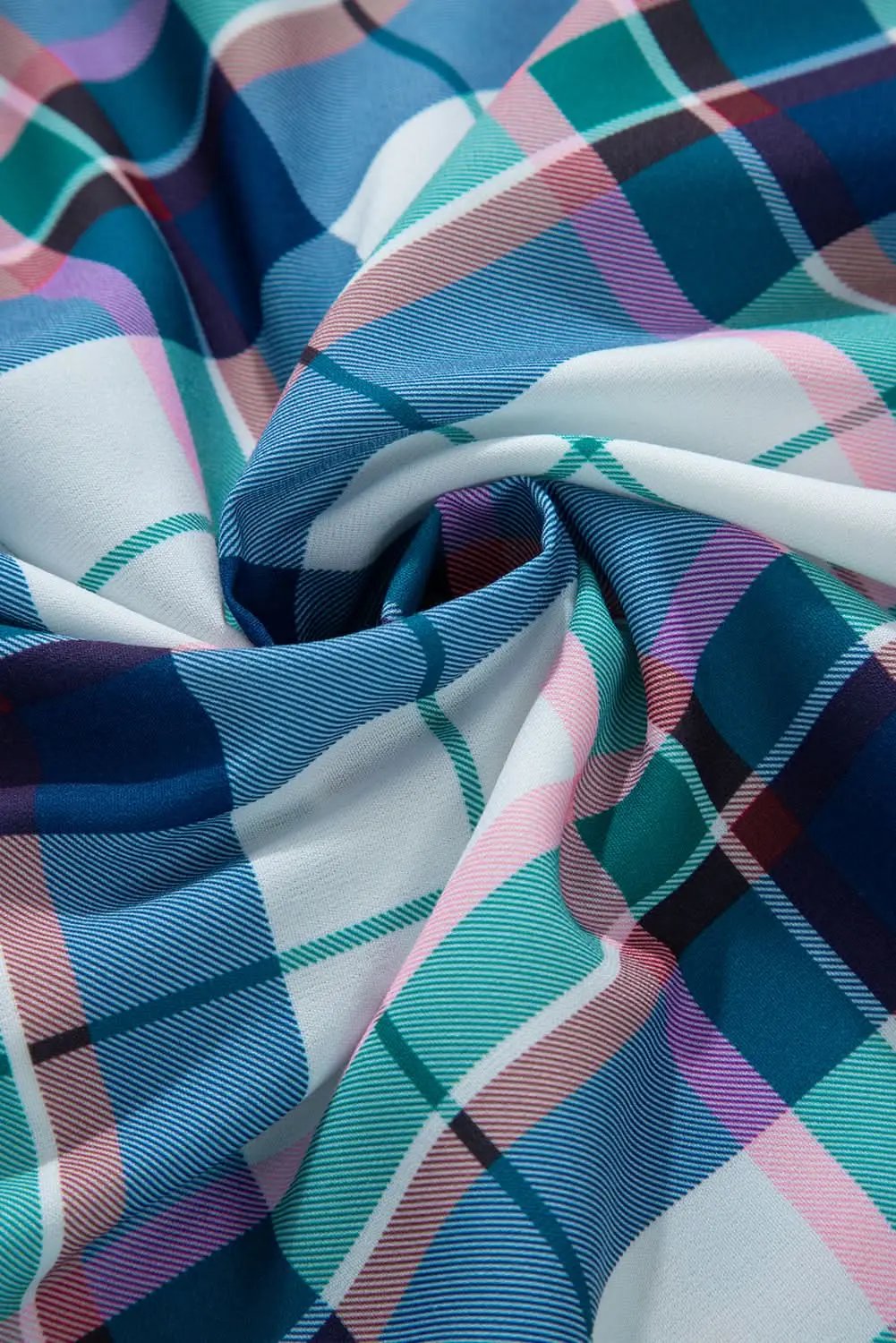 Chic blue plaid loungewear set - Love Salve 