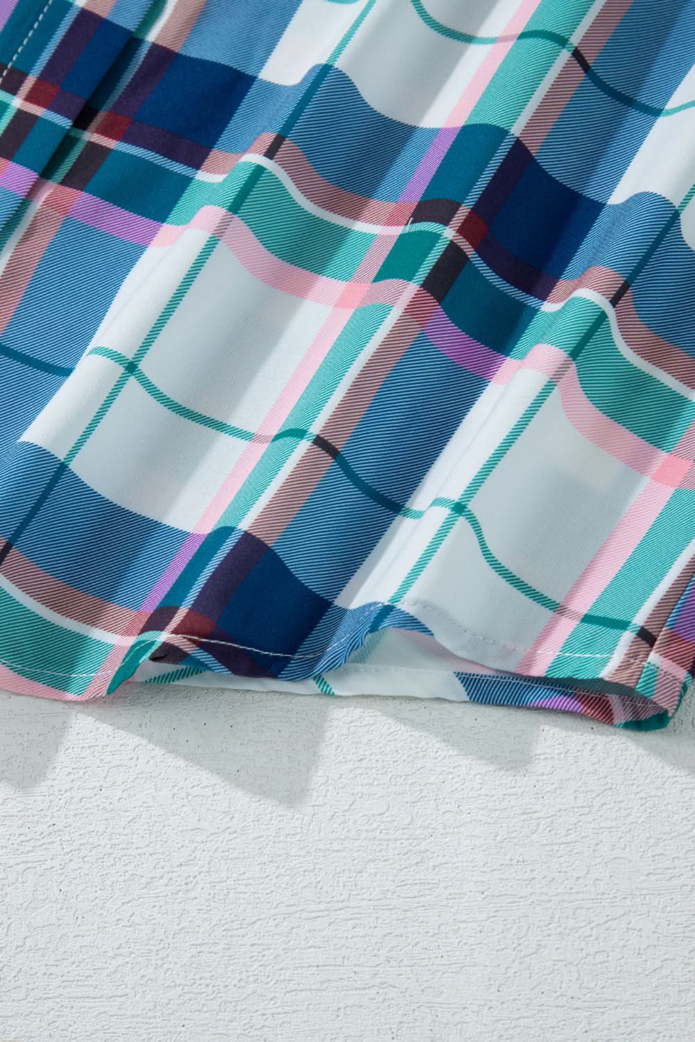 Chic blue plaid loungewear set - Love Salve 