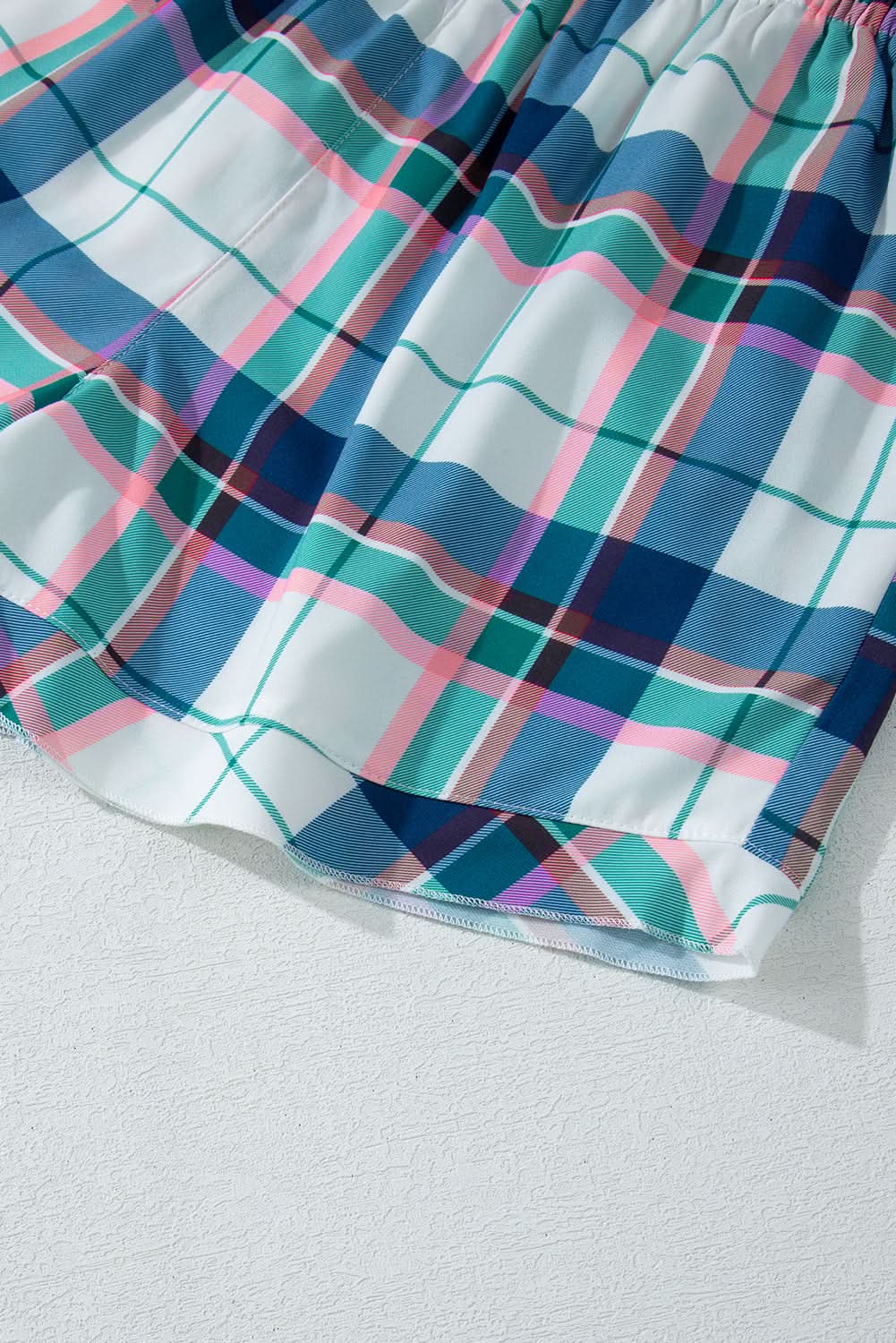 Chic blue plaid loungewear set - Love Salve 