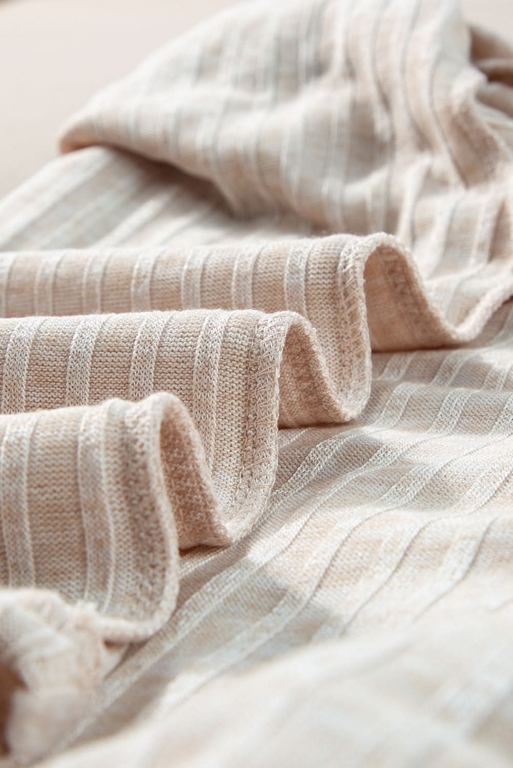 Chic khaki ribbed knit two-piece set - Love Salve 