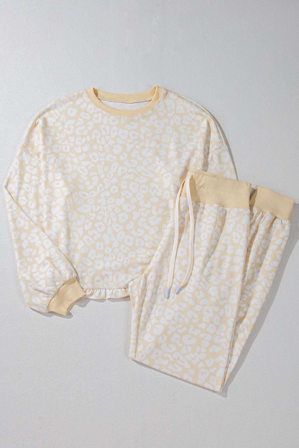 Cozy cheetah print loungewear set - Love Salve 