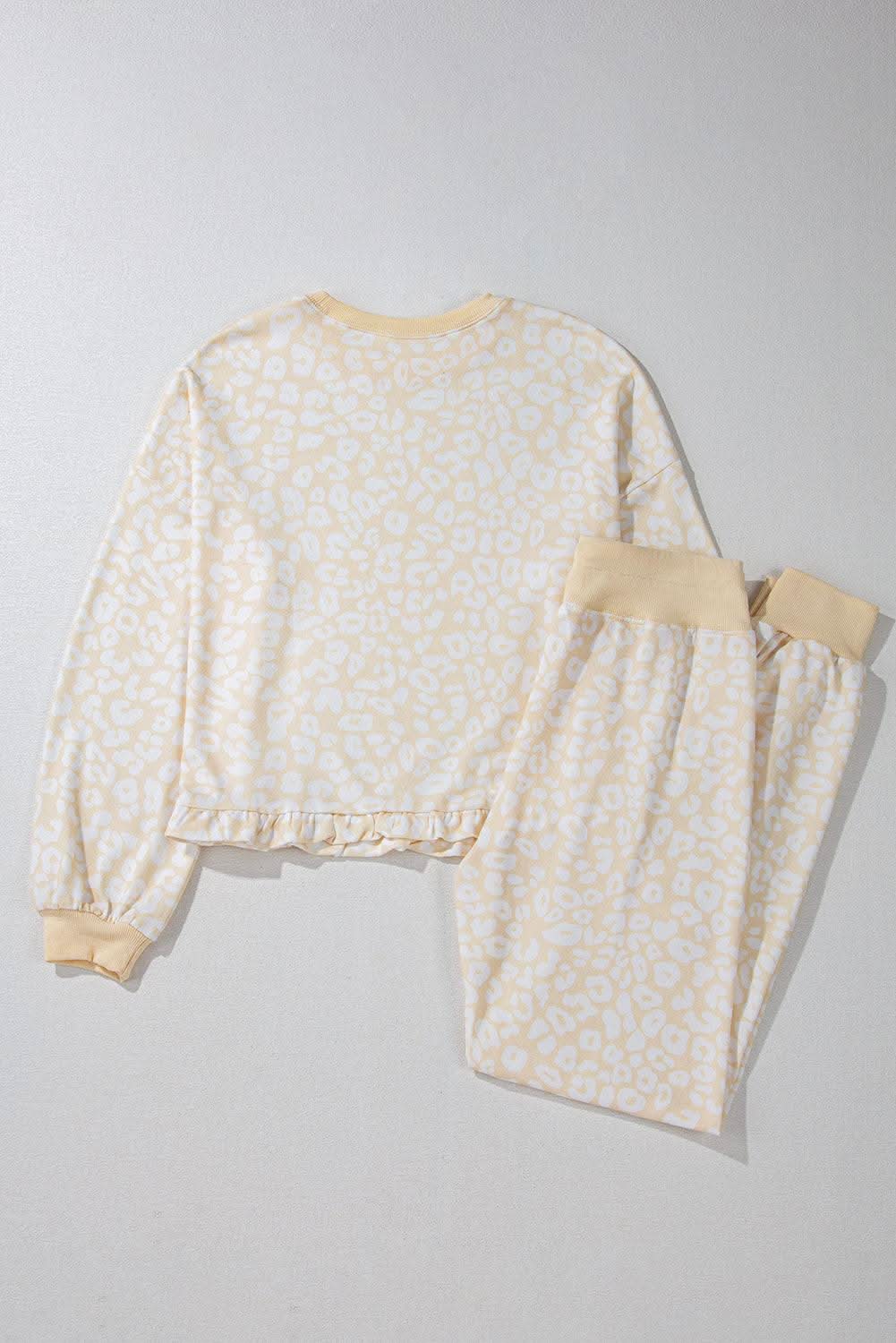 Cozy cheetah print loungewear set - Love Salve 
