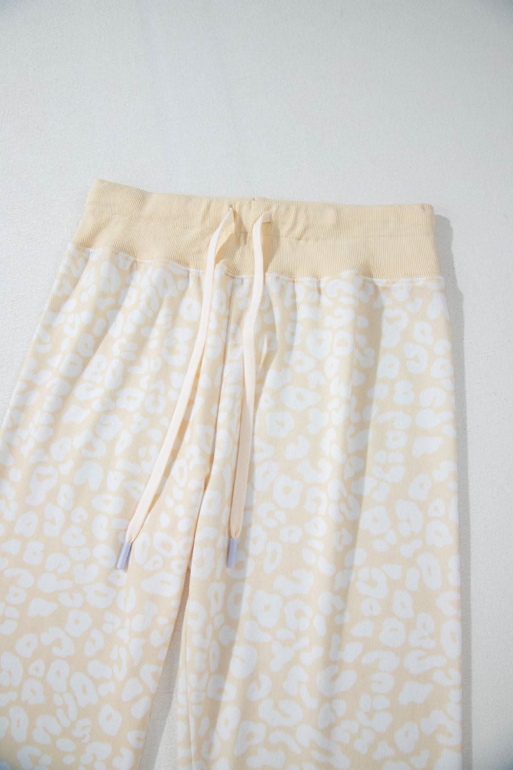 Cozy cheetah print loungewear set - Love Salve 