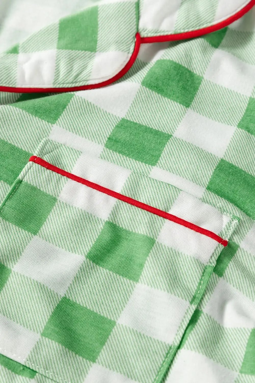 Light green plaid holiday pajamas - Love Salve 