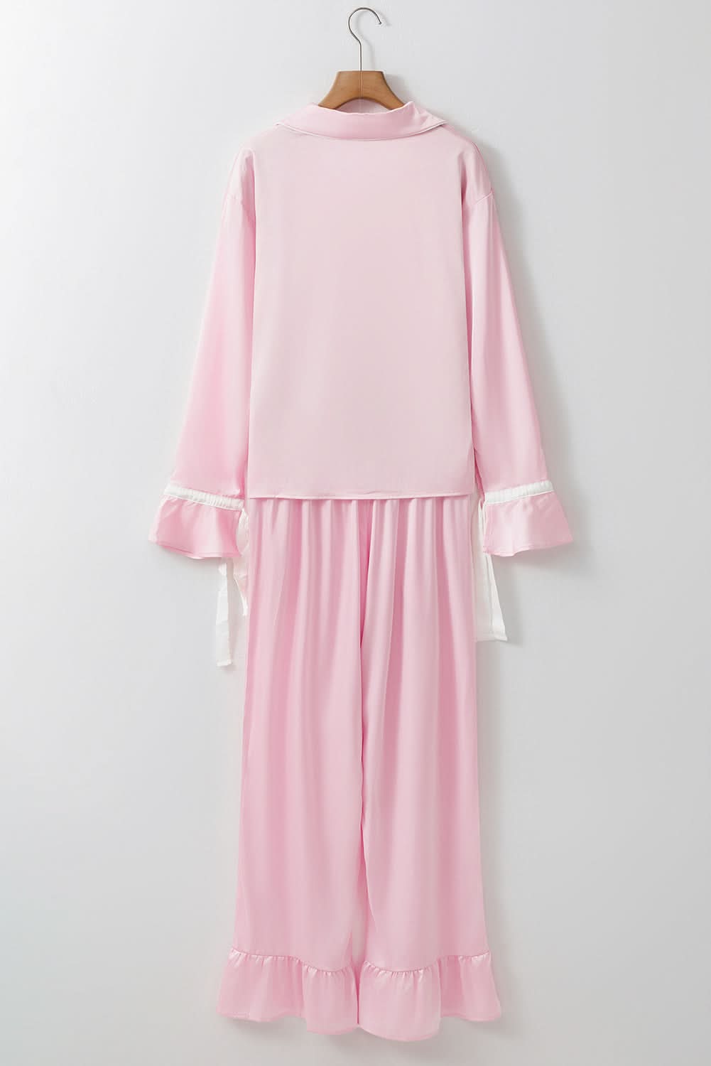 Light pink satin lounge set 