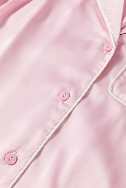 Light pink satin lounge set 