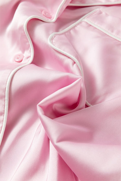 Light pink satin lounge set 