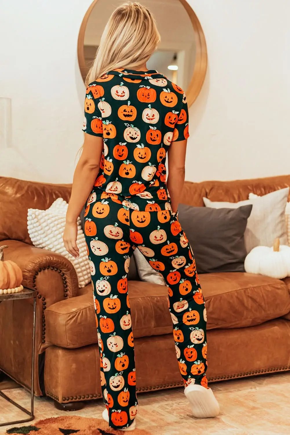 Orange Halloween Pajama Set - Love Salve 