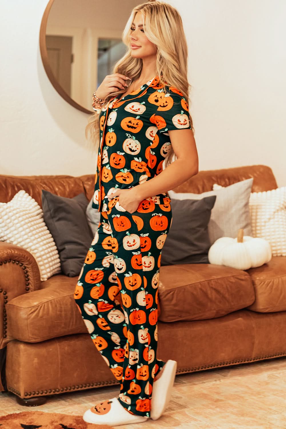 Orange Halloween Pajama Set - Love Salve 