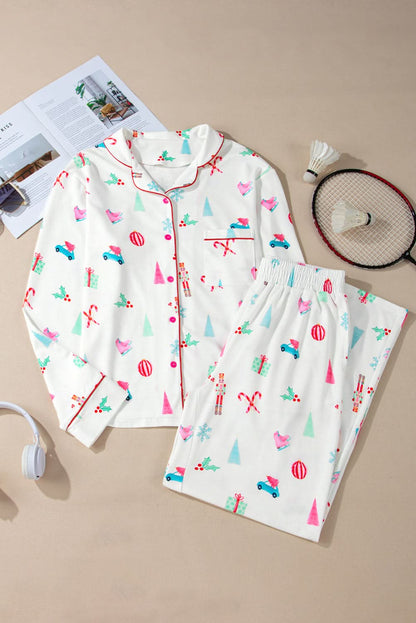 Festive White Christmas Pjs Set - Love Salve 