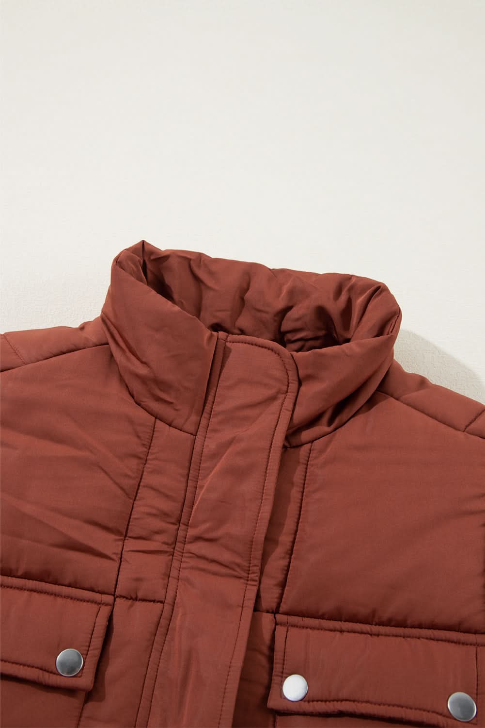 Cozy coffee quilted puffer coat - Love Salve 