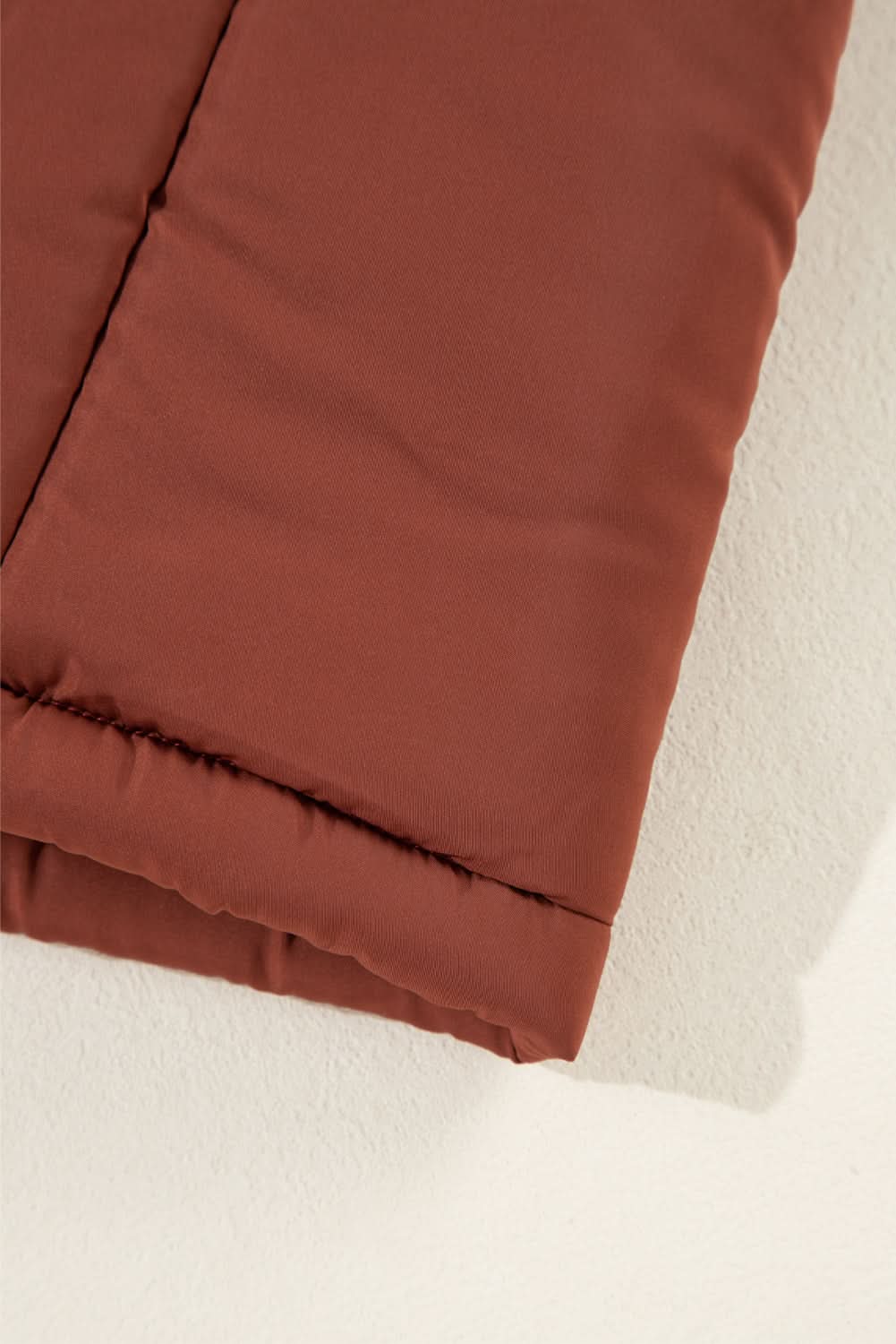 Cozy coffee quilted puffer coat - Love Salve 