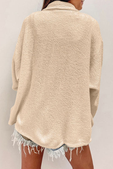 Apricot corduroy long sleeve shacket - Love Salve 