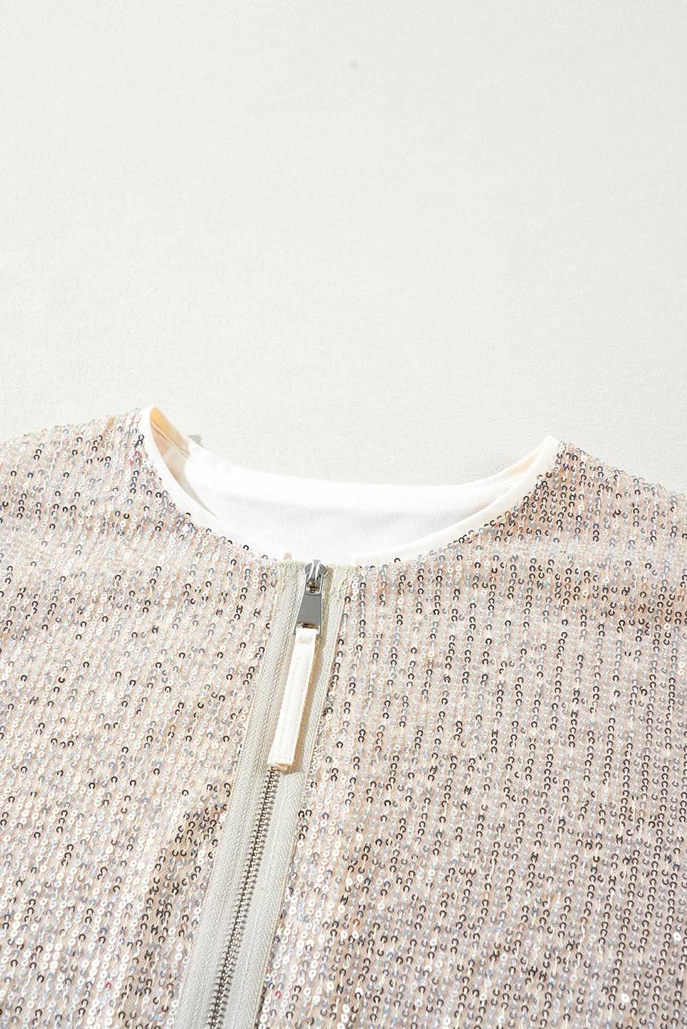 Glam apricot sequin jacket - Love Salve 