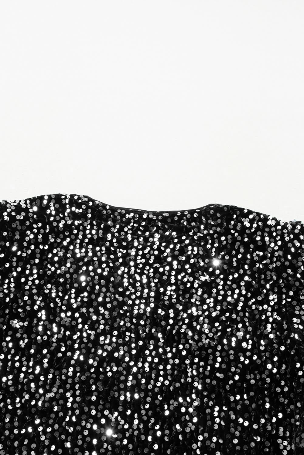 Black Sequin Cropped Jacket - Love Salve 
