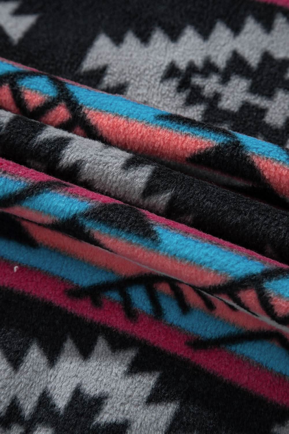 Boho black aztec zip collar jacket - Love Salve 