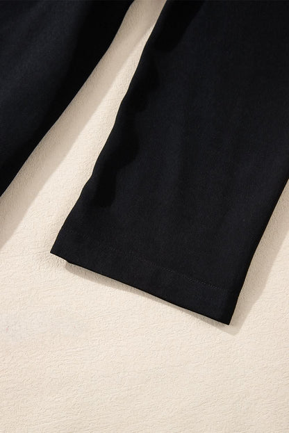 Sleek black zip-up jacket with tab sleeves - Love Salve 