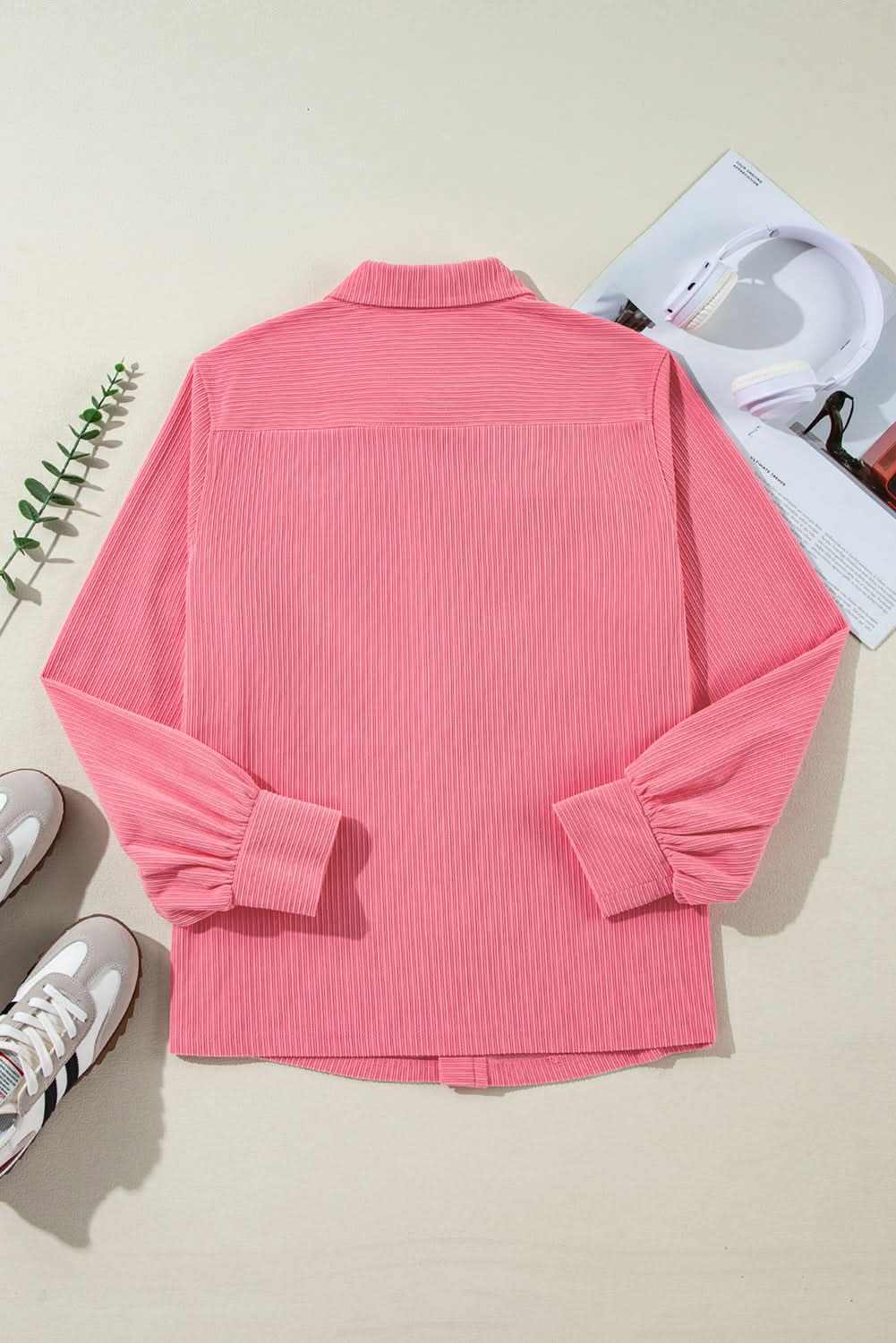 Bonbon corduroy button-up shacket - Love Salve 