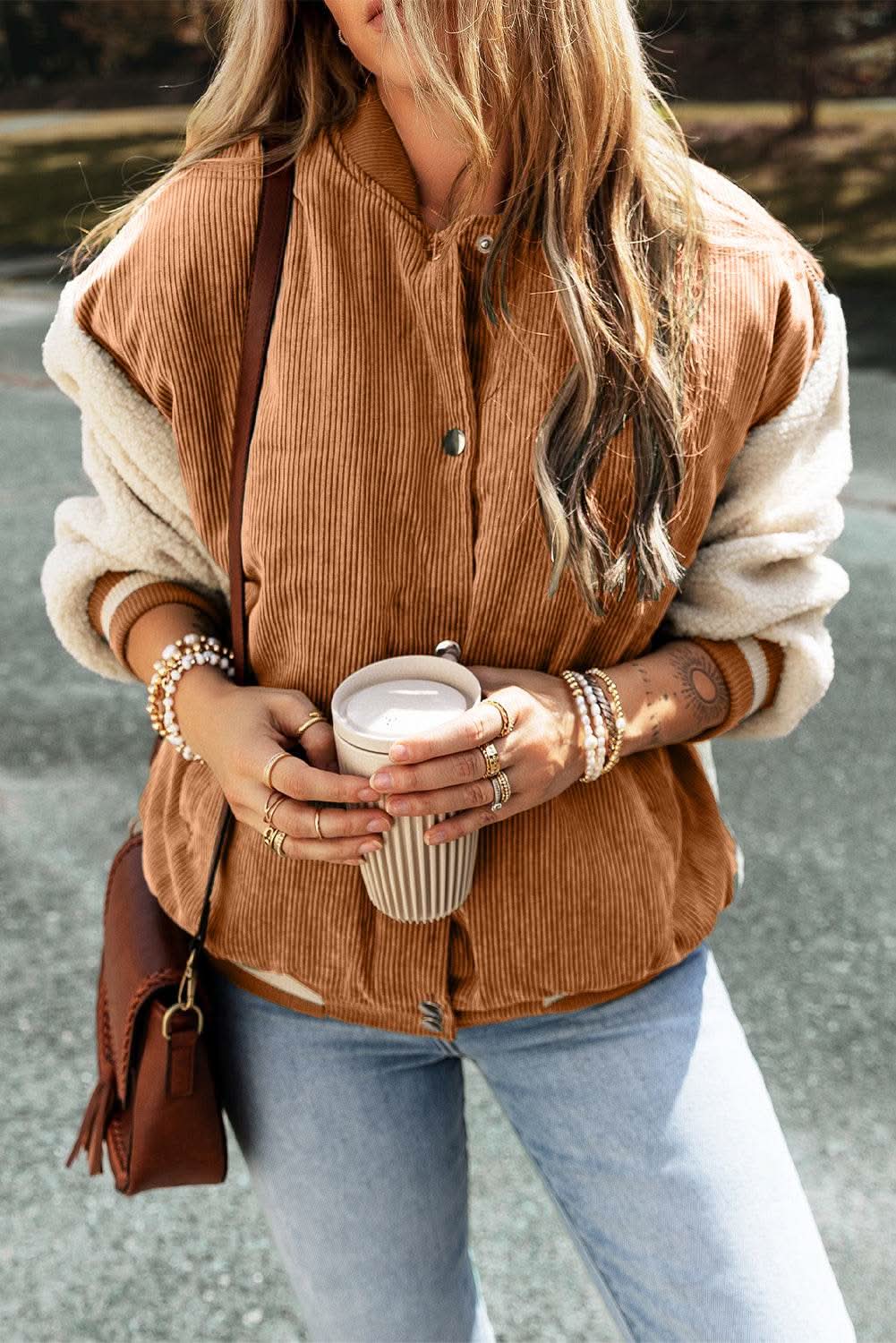 Buckskin corduroy fleece bomber - Love Salve 