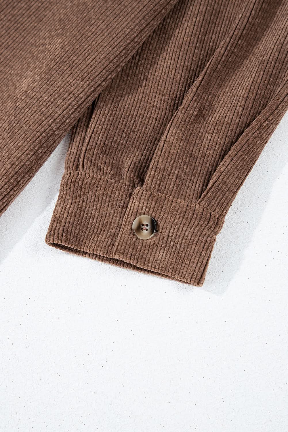Cozy chestnut corduroy shacket - Love Salve 