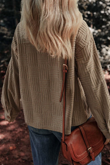 Chic dark khaki shacket with pockets - Love Salve 
