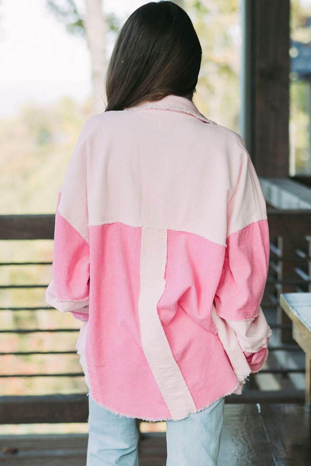 Delicacy two-tone corduroy shacket - Love Salve 