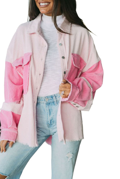 Delicacy two-tone corduroy shacket - Love Salve 