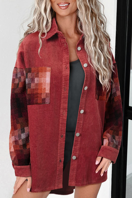 Gold Flame Oversized Corduroy Jacket - Love Salve 