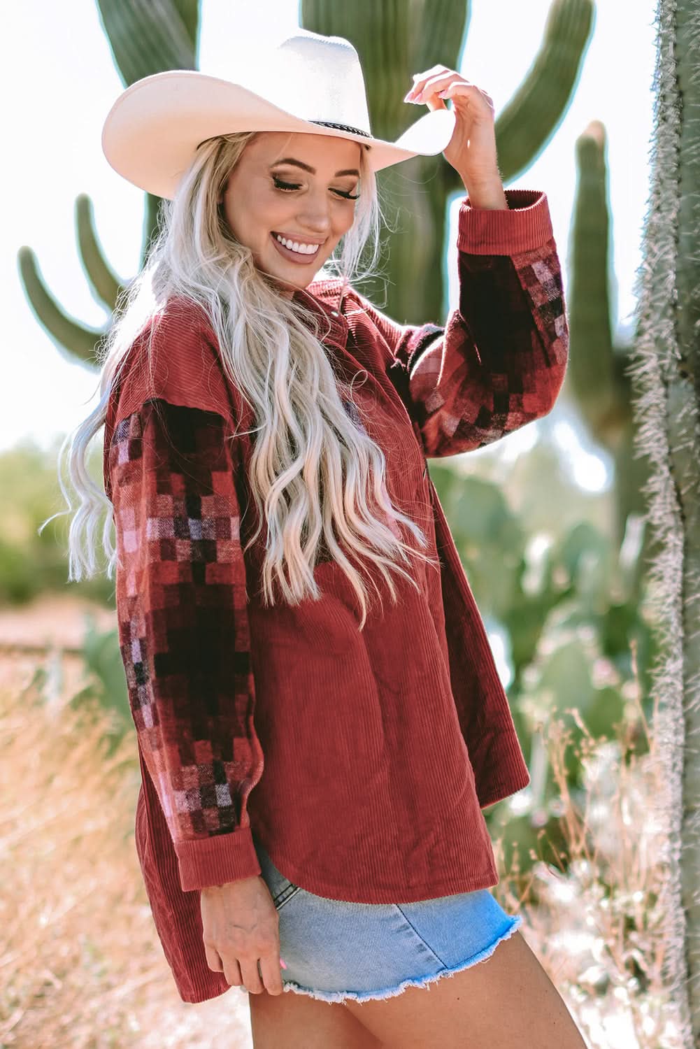 Gold Flame Oversized Corduroy Jacket - Love Salve 