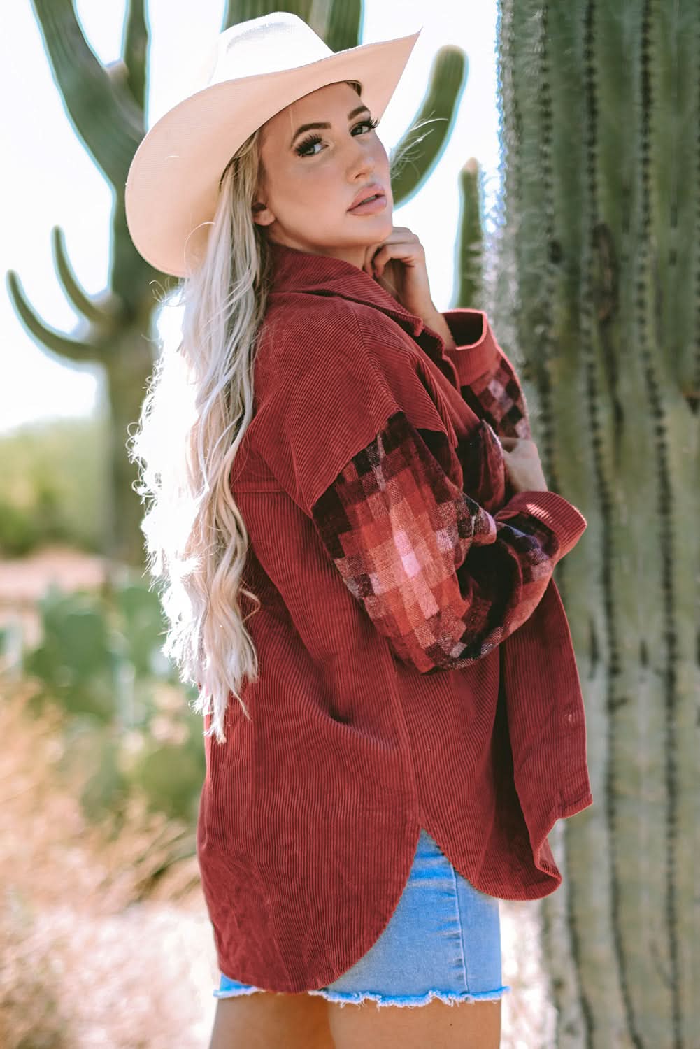 Gold Flame Oversized Corduroy Jacket - Love Salve 