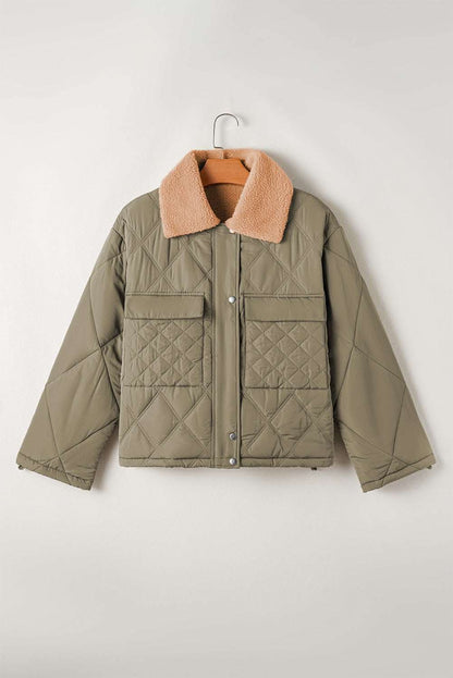 Cozy jungle green puffer jacket - Love Salve 