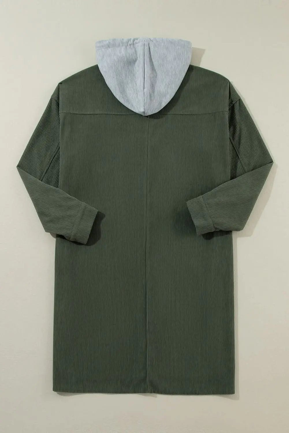 Jungle Green Corduroy Hooded Shacket - Love Salve 