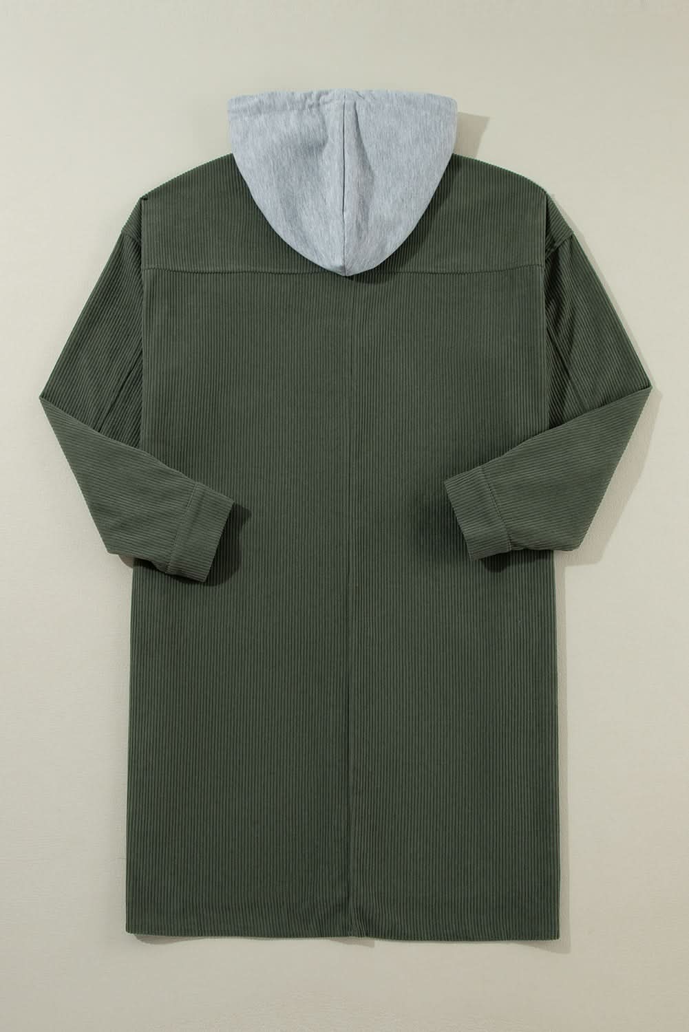 Jungle Green Corduroy Hooded Shacket - Love Salve 