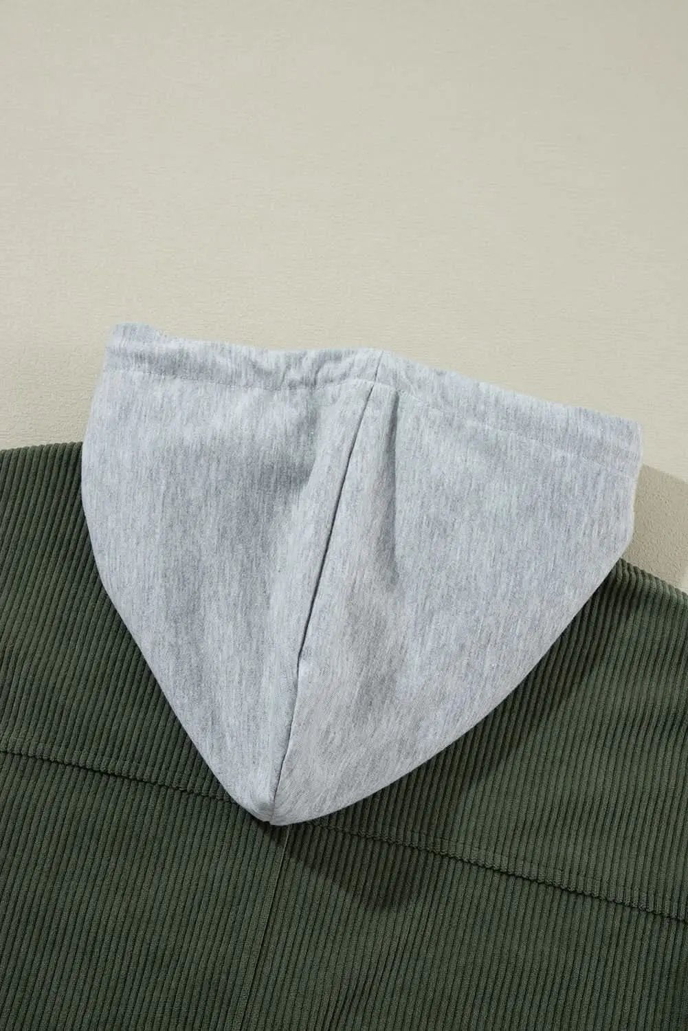 Jungle Green Corduroy Hooded Shacket - Love Salve 