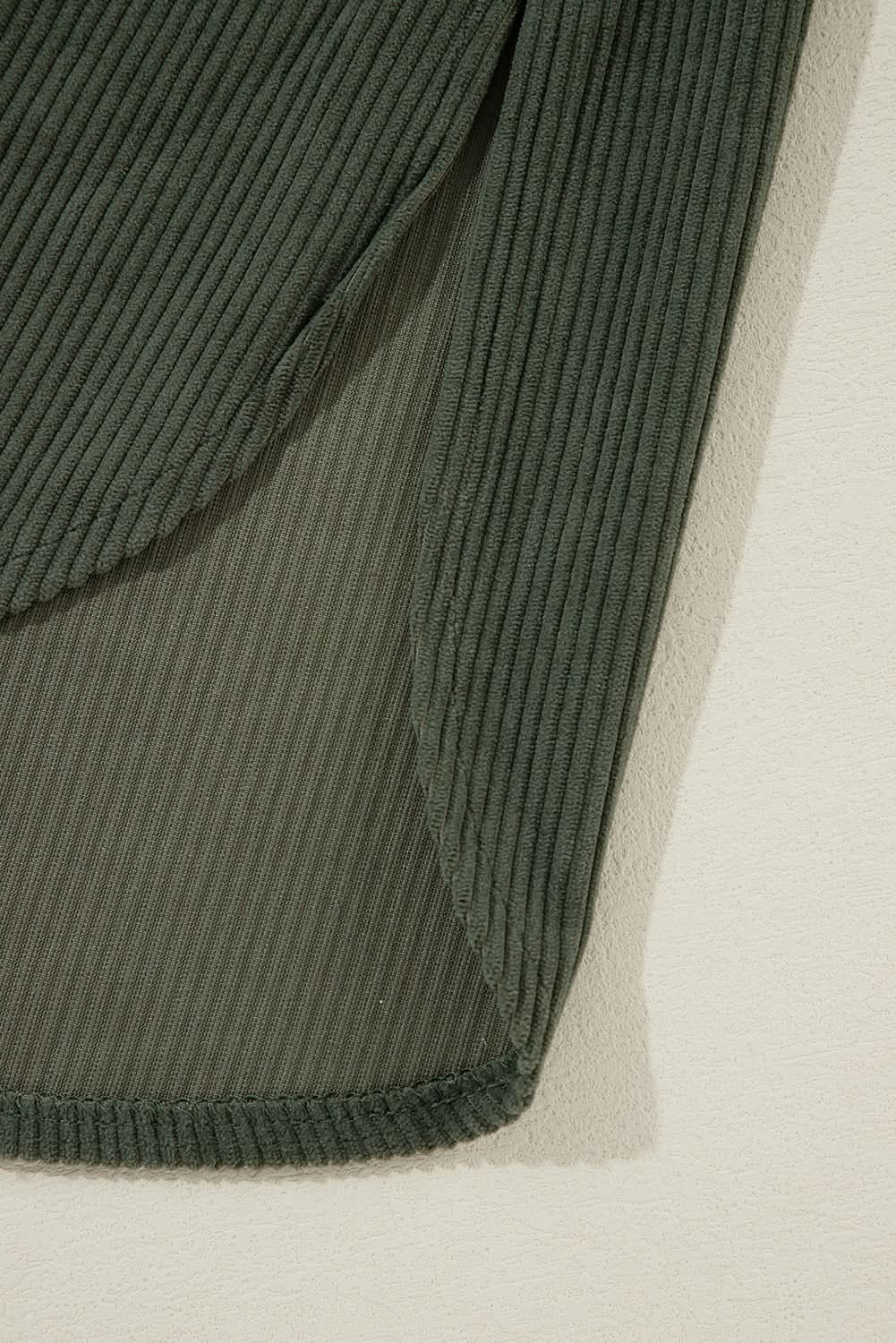 Jungle Green Corduroy Hooded Shacket - Love Salve 