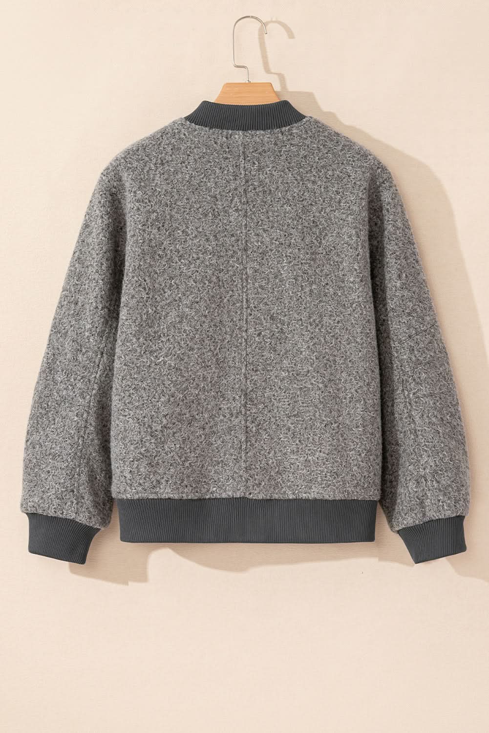 Chic medium grey fuzzy jacket - Love Salve 