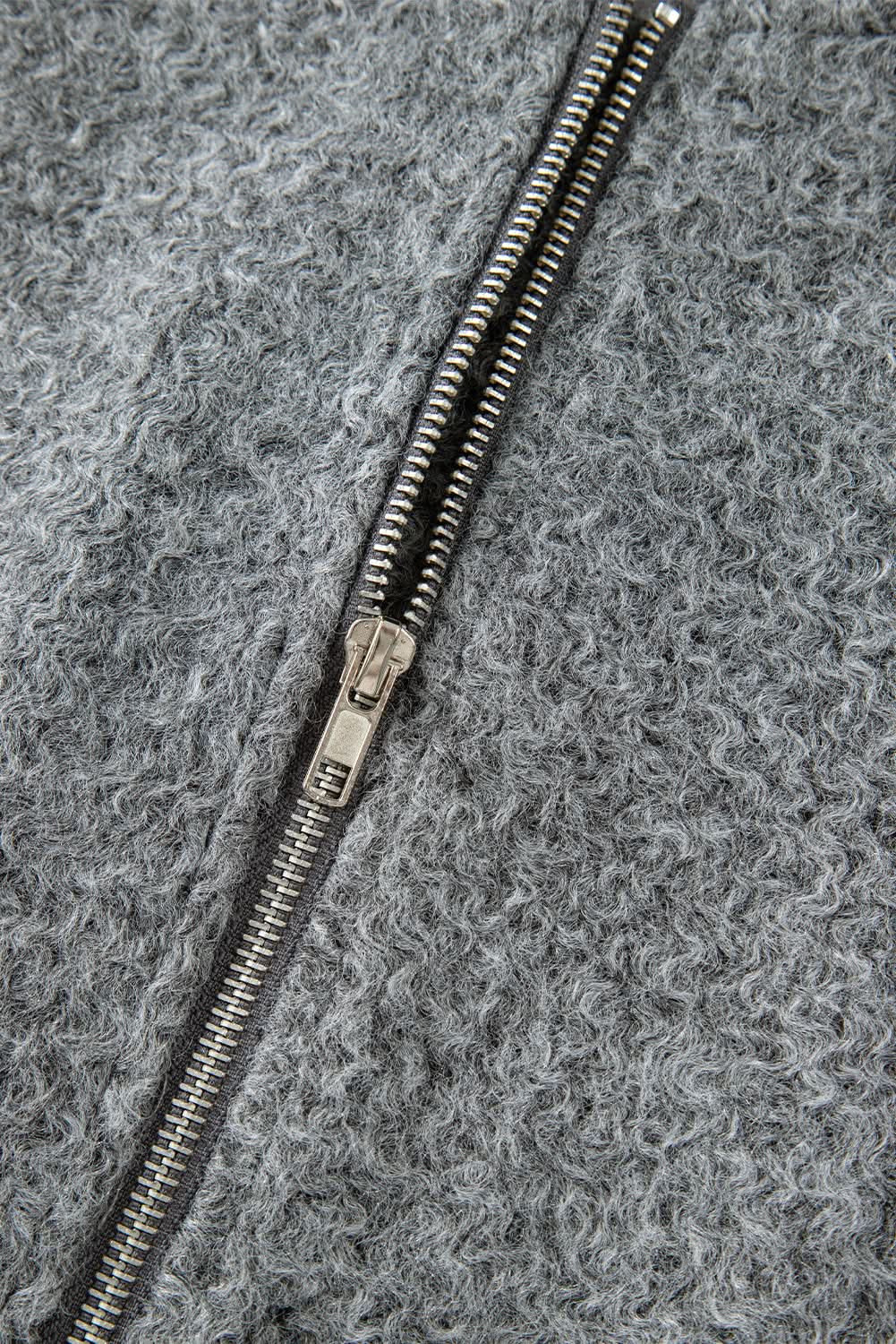 Chic medium grey fuzzy jacket - Love Salve 