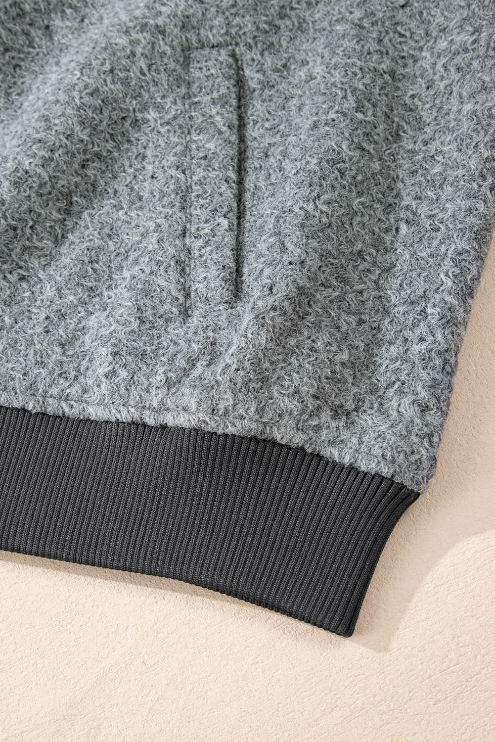 Chic medium grey fuzzy jacket - Love Salve 