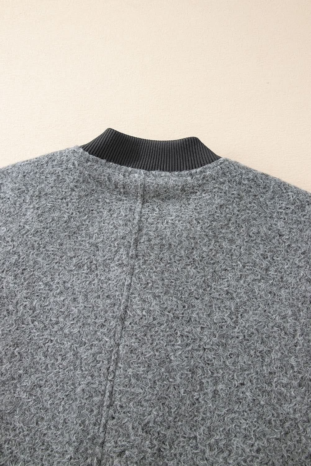 Chic medium grey fuzzy jacket - Love Salve 