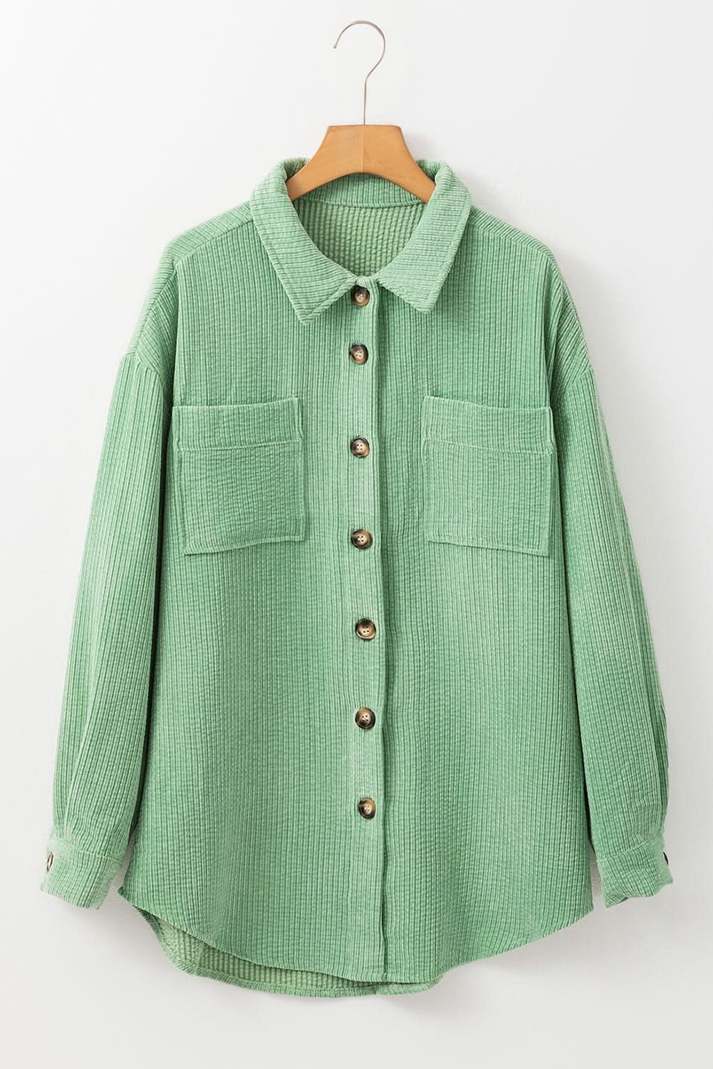 Mist green corduroy shacket - Love Salve 