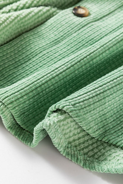 Mist green corduroy shacket - Love Salve 