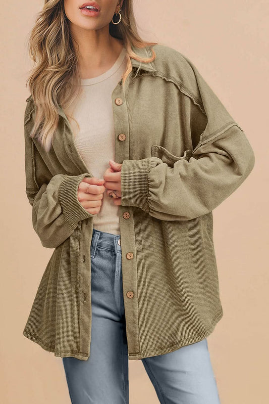 Moss green oversized shacket - Love Salve 
